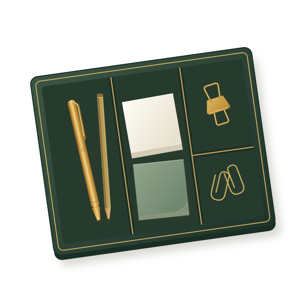 Desk Organizer — sample stationery illustration