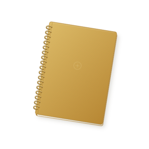 Golden Spiral Notebook — sample stationery illustration