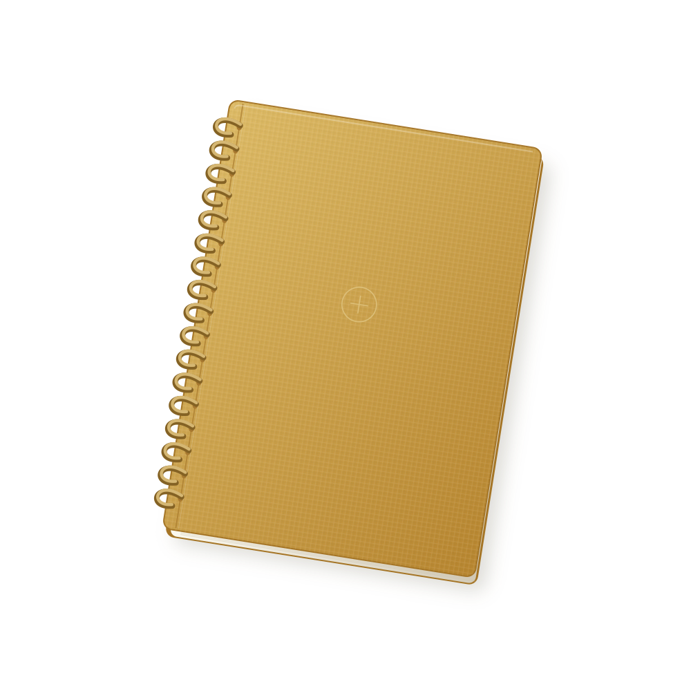 Golden Spiral Notebook — sample stationery illustration
